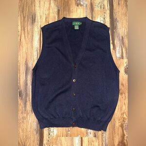 J. Crew Men's Deep Blue Button-Up Vest